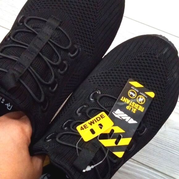 (S-RD275) Avia Anchor SR Mesh Slip On Black Non Slip Shoes for Men Sz 7 WIDE - Picture 5 of 13